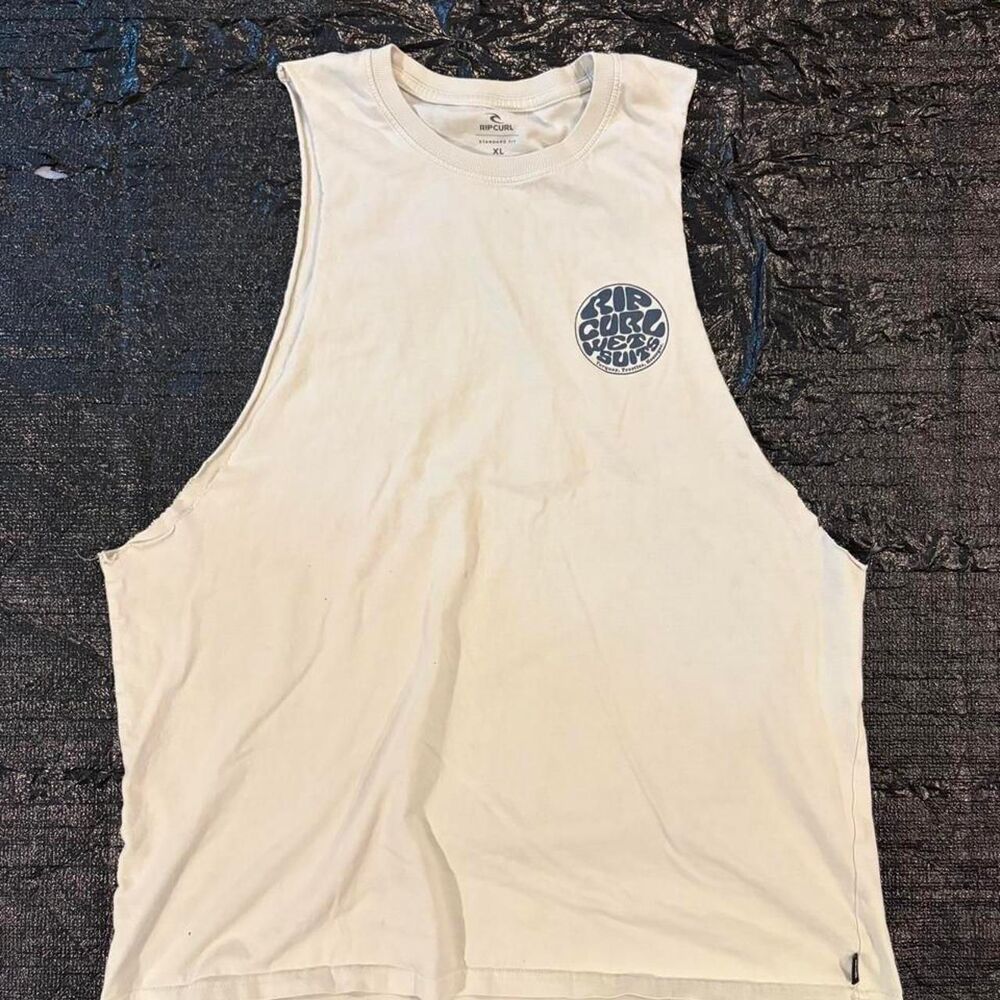 Rip-curl Men's White and Cream T-shirt
